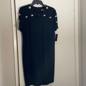 Black t shirt dress with embroidery